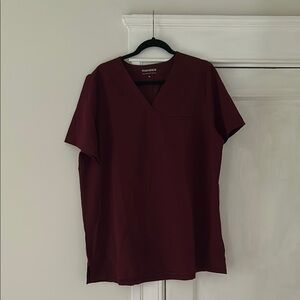 Maroon Mandala Maternity Scrub Top